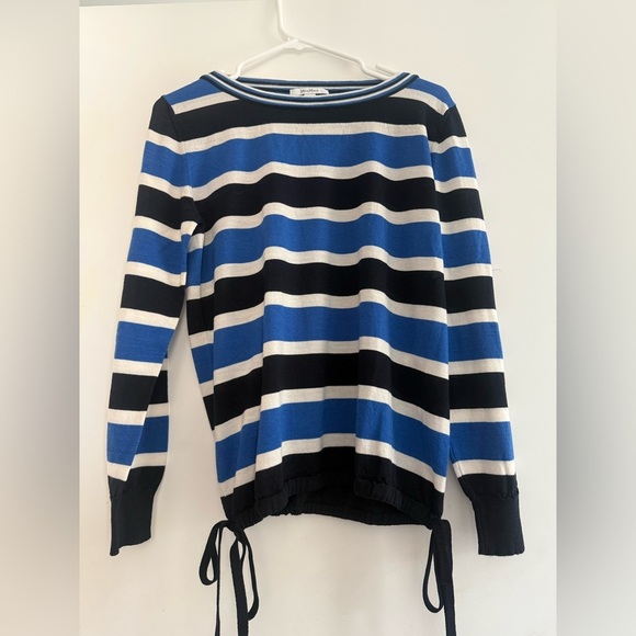 Max Mara Dodo Striped Cinchable Drawstring Merino Wool Pullover Size 4 - Picture 2 of 7